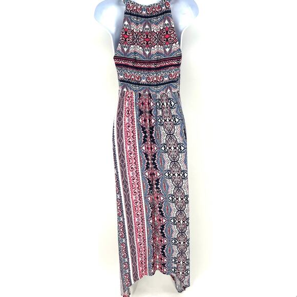 Soma Paisley Asymmetrical Shark Bite Hem Maxi Dress Size Small - Picture 2 of 9